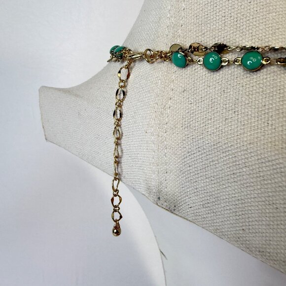 Long Length Enameled Metal Necklace Multi-Strand Adjustable - Picture 5 of 6